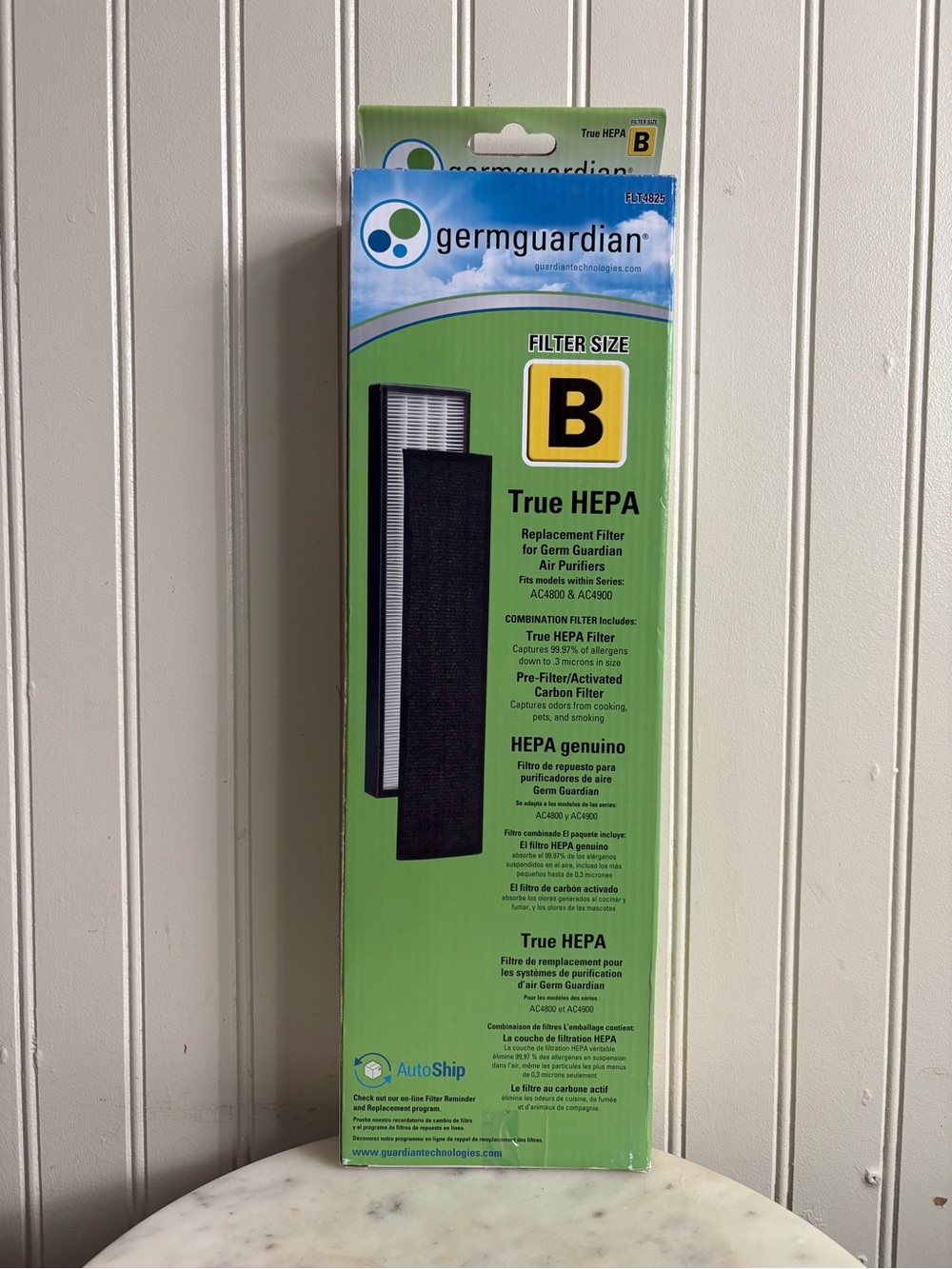 NEW GermGuardian FLT4825 True HEPA Replacement Filter Size B for AC4800 & AC4900